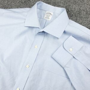 Brooks Brothers Supima Cotton Dress Shirt 18 34 Non Iron Regent Light Blue